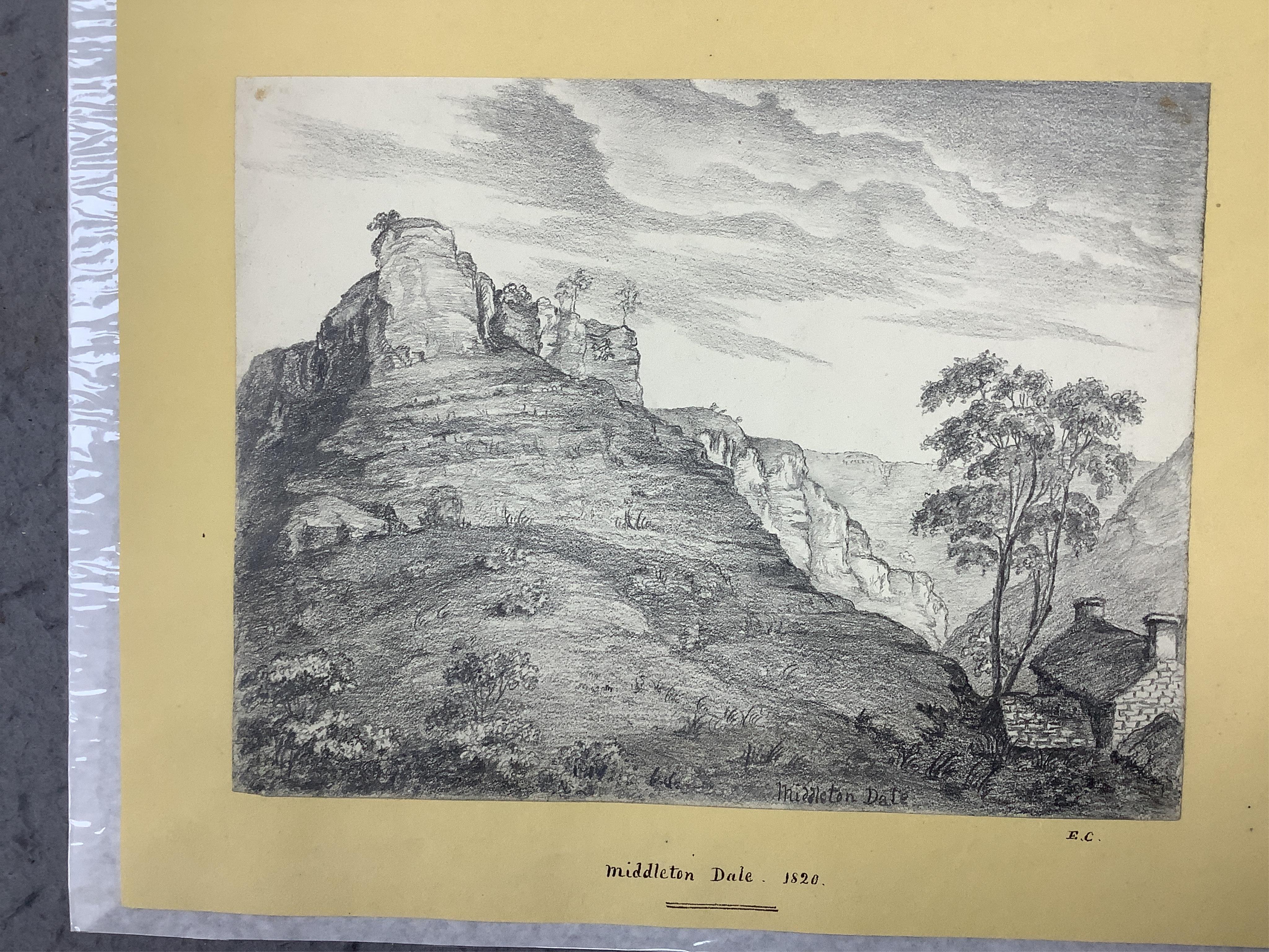 A collection of 19th century pencil sketches, Landscapes including some by John Hodgson, Scottish loch scenes and examples signed ‘Miss Walker’ including Brassington Tors, dated 1831, largest 22 x 28cm, all unframed